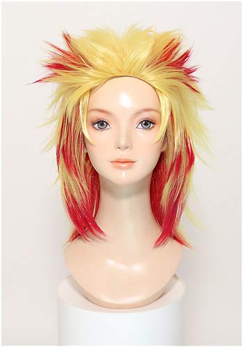 Amazon.co.jp: 鬼滅の刃 煉獄杏寿郎 風 ウィッグ キャラウィッグ 美容